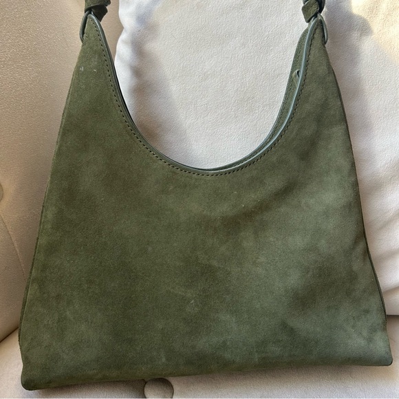 STAUD WINONA SHOULDER BAG | AVOCADO SUEDE (WITH FREE BAG CHARM) - Picture 8 of 9